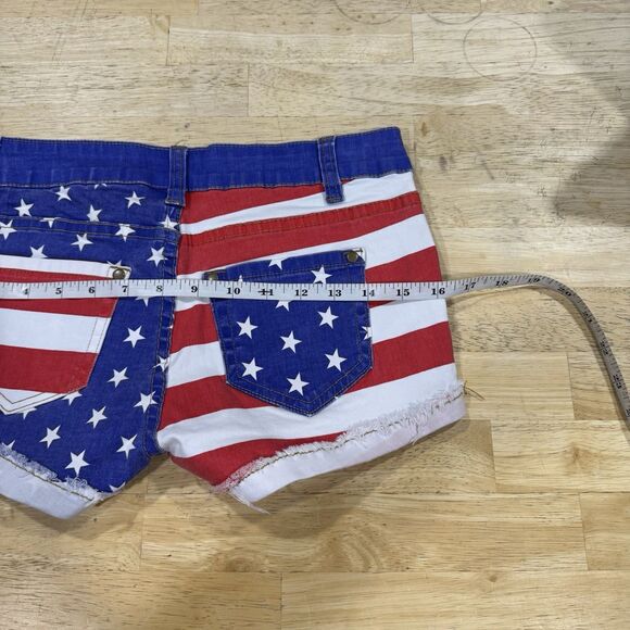 Tipsy Elves Liberty Jean Shorts Small Red White Blue American Flag 4th July USA - Picture 7 of 10